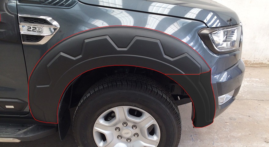 คิ้วล้อ (V.9) 6 ชิ้น 9 นิ้ว